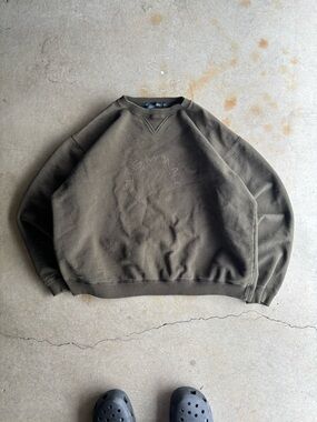 Club Monaco Men's Olive Crewneck Sweatshirt
